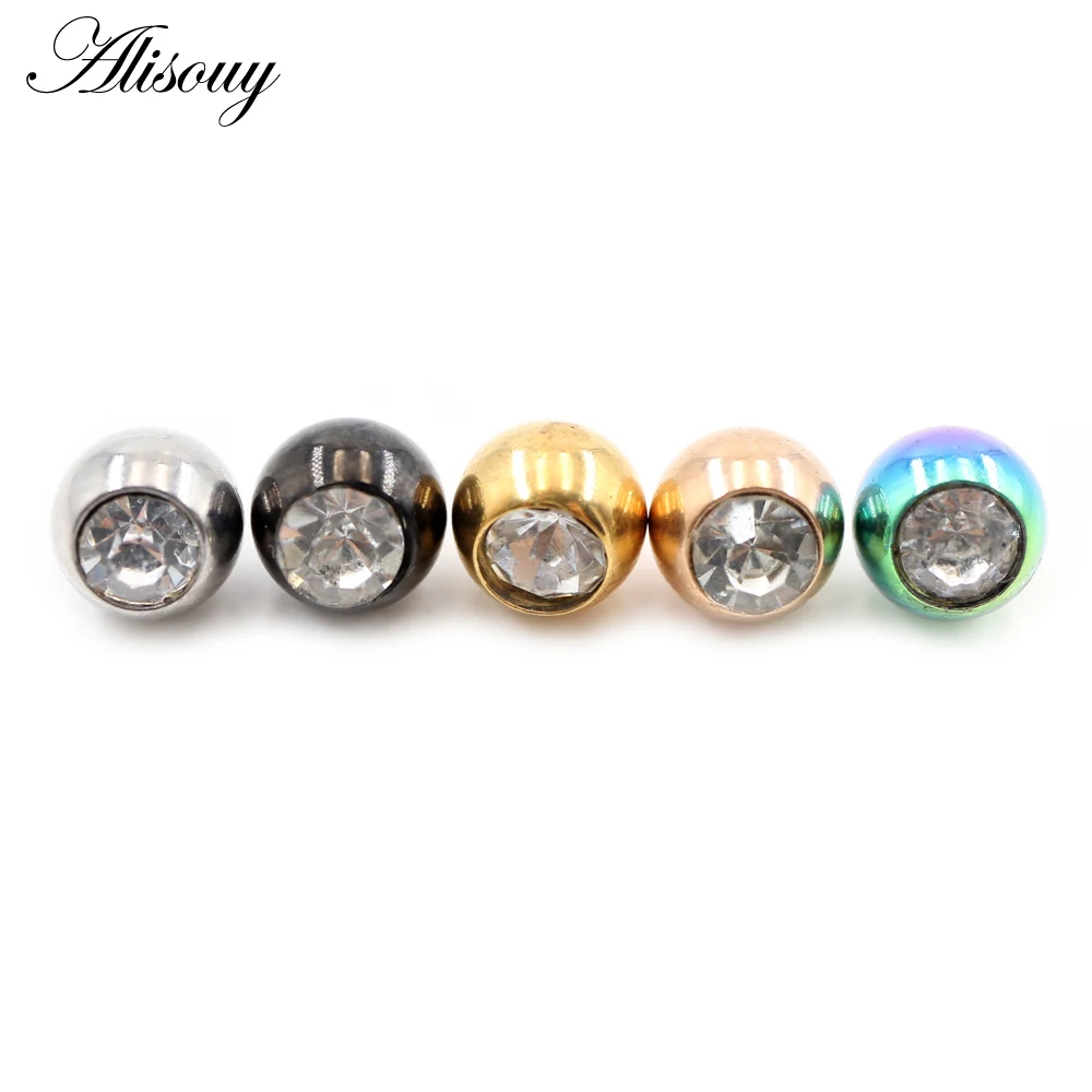 Body Jewelry Replacement Ball - 2 peças 14G/16G Zircônia Aço Inoxidável
