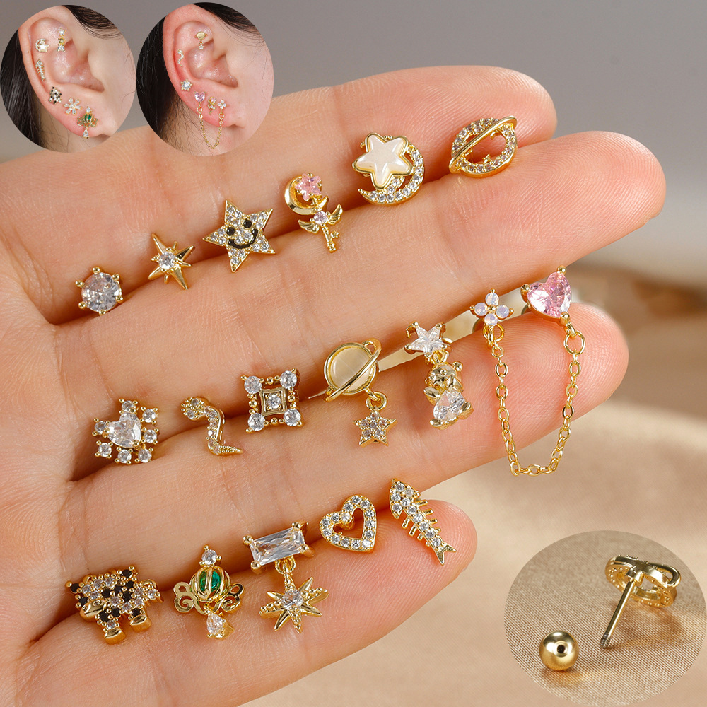 1pc cartilagem orelha piercing - Body Jewelry Surgical Steel avaliação e preço