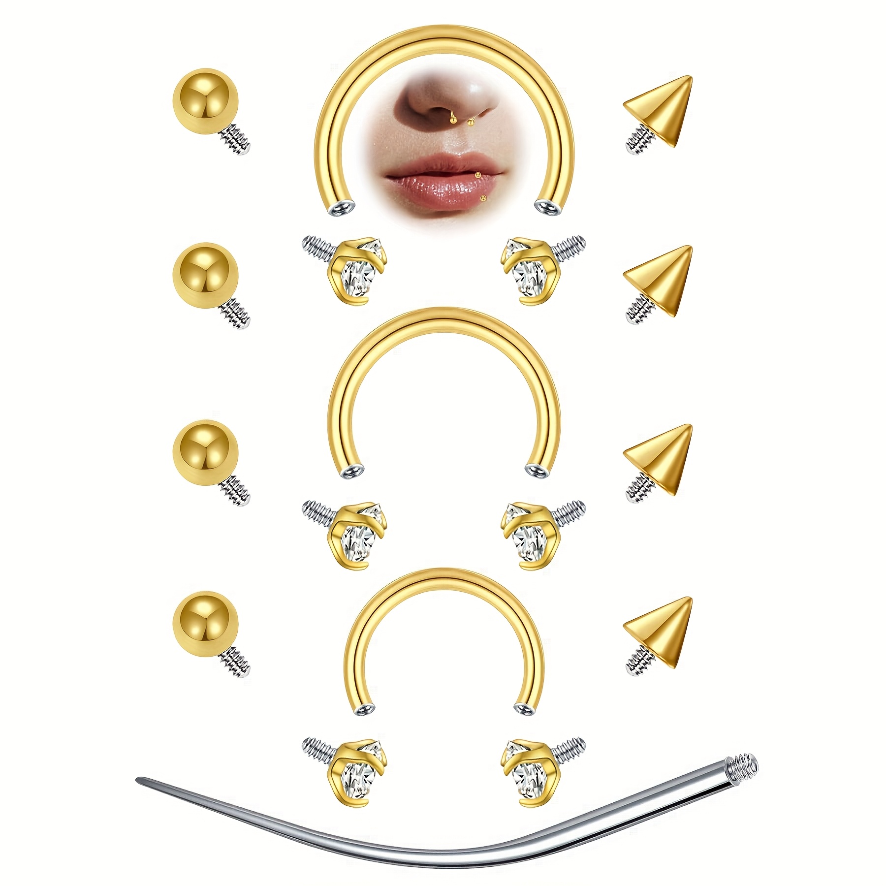 12pçs 16g anéis de septo de fe - Body Jewelry Replacement Ball avaliação e preço